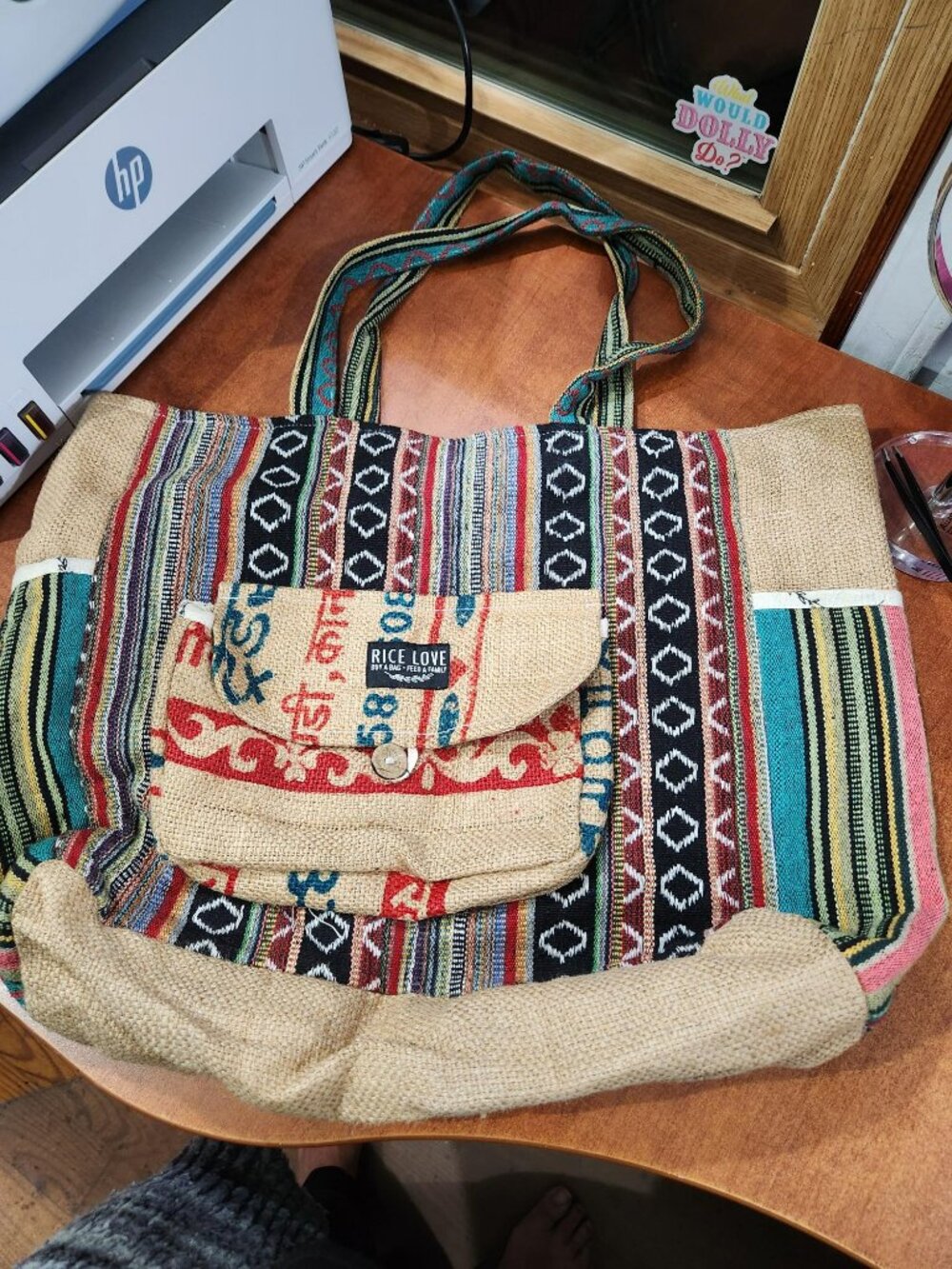 Rice Love Delhi Recycled Travel Tote Fair Trade One Of A Kind Bag